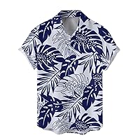 Mens Hawaiian Shirts Big and Tall Funny Summer Tops Relaxed Fit Baggy Button Down Stretchy Soft Multicolored Clothing