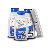 Equate Antacid Tablets Chewable, 72 Count Assorted Fruit Tablets 1000 mg, Ultra Strength, Over The Counter + 7 Day Pill Organizer Included (Pack of 3)