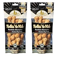 Fieldcrest Farms Nothing to Hide Natural Rawhide Alternative 3'' Knotted Bones for Dogs - Easily Digestible Premium Dog Chews - Ultimate Bones for Small Dogs - Great for Dental Health 24 Bones
