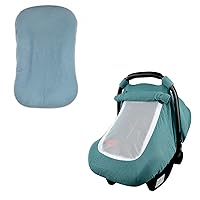 Muslin Baby Lounger Cover and Muslin Car Seat Cover for Babies, Soft and Breathable,Blue