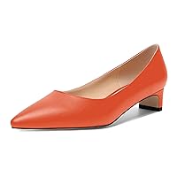 Womens Pointed Toe Slip On Dating Dress Matte Block Low Heel Pumps Shoes 1.5 Inch