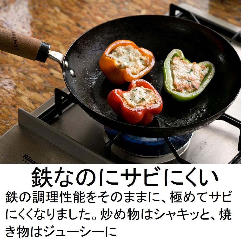 リバーライト(Riverlight) River Light Iron Frying Pan, Kyoku, Japan, 11.8 inches (30 cm), Induction Compatible, Wok, Made in Japan