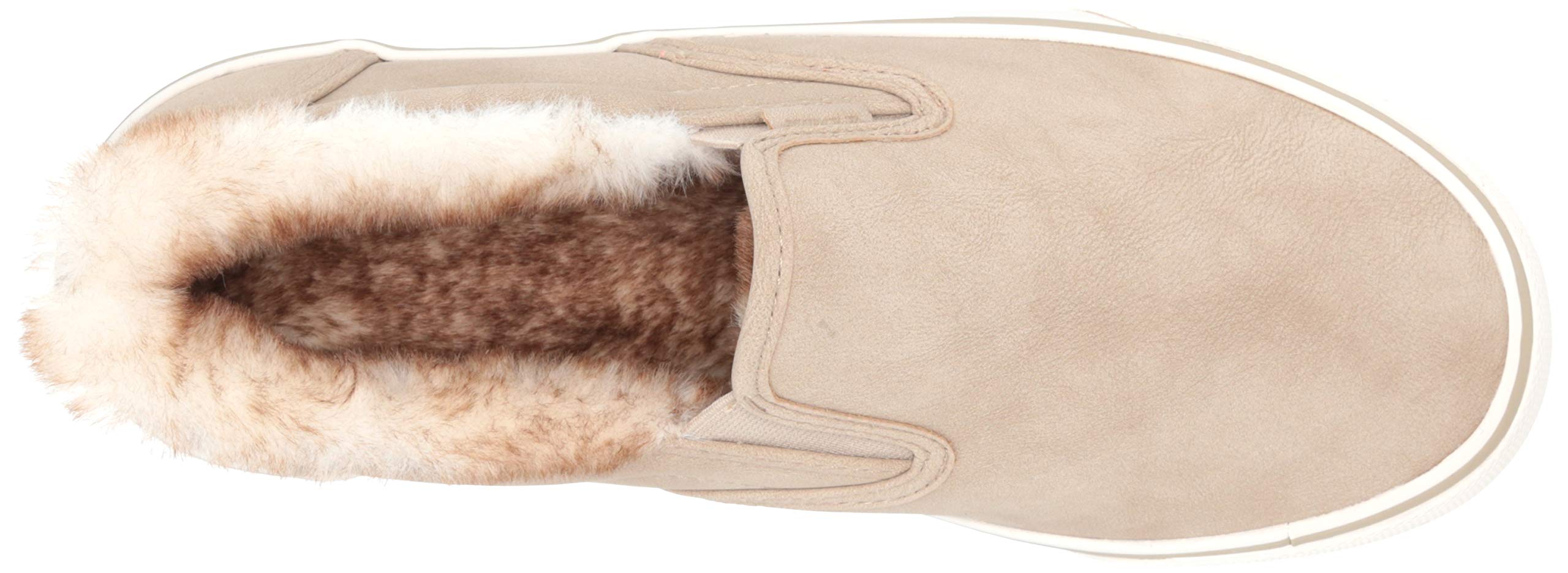 Lugz womens Clipper Lx Fur Classic Slip-on Fashion Sneaker, Fawn/Cream/Off White, 9 US