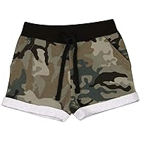 Kids Girls Shorts Fleece Camouflage Charcoal Summer Hot Short Dance Gym Pants