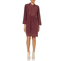 Johnny Was Women's Silk Embroidered Long Sleeve Dress