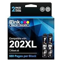 E-Z Ink (TM Remanufactured Ink Cartridge Replacement for Epson 202XL 202 XL T202XL to use with Workforce WF-2860 Expression Home XP-5100 Printer New Upgraded Chips(Black,2 Pack)