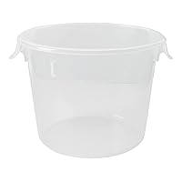 Round Storage Container, 6-Court Capacity, Clear Polyethylene, High Temperature Range Food Organization for Wet/Dry Food in Kitchen/Restaurants/Cafeteria, Pack of 12