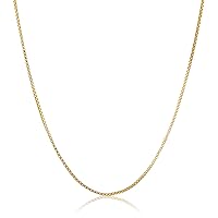 Amazon Essentials womens Yellow Gold Plated Sterling Silver Thin 0.6mm Box Chain Necklace (previously Amazon Collection)