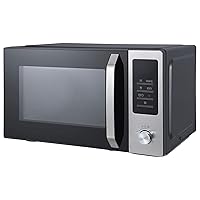 Magic Chef 1.0 Cubic Feet Stainless Countertop Microwave and Air Fryer, 10 Power Levels, Included Air Frying Rack, Crisper Tray, and Grill Rack, Black