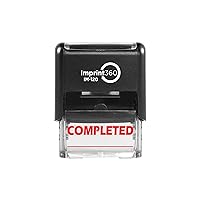 Imprint 360 AS-IMP1037 - Completed w/Signature Line, Heavy Duty Commerical Quality Self-Inking Rubber Stamp, Red Ink, 9/16