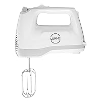 Hand Mixer 250W Power Advantage Electric Handheld Mixers with 5 Speeds and Eject button, 2 Beaters, 2 Dough Hooks, Storage Case included Hand mixer (Grey)