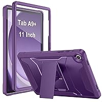 Soke Case for Samsung Galaxy Tab A9 Plus 2023, with Built-in Kickstand, Rugged Shockproof Protective Cover for Galaxy Tab A9+ 11 Inch Tablet [SM-X210/X216/X218],Purple