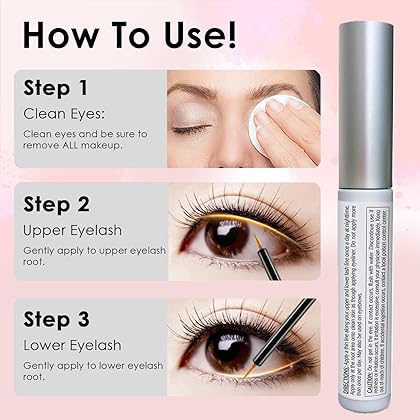 Pronexa Hairgenics Lavish Lash (3ml, 3 Month Supply) – Eyelash Growth Enhancer & Brow Serum with Natural Growth Peptides for Long, Thick Lashes and Eyebrows! Dermatologist Certified & Hypoallergenic.