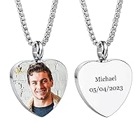 Customizable Angel Wing Heart Cremation Necklace, Personalized Memorial Pendant for Loved Ones