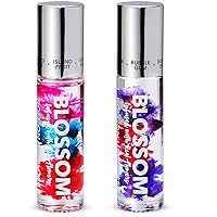 Blossom Scented Roll on Lip Gloss, Infused with Real Flowers, Made in USA, 0.40 fl oz, 2 pack, Island Fruit/Bubble Gum