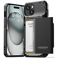 VRS DESIGN Damda Glide Pro Phone Case Designed for [iPhone 15], Sturdy Semi Auto Wallet [4 Cards] Card Holder Case Compatible with iPhone 15 Case (2023)