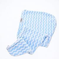 Blue Zigzag Microfibre Hair Towel Wrap