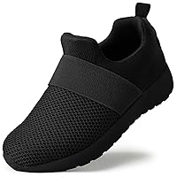QIJGS Toddler/Little Kid Boys Girls Shoes Running Sneakers Athletic Tennis Walking Shoes-black-21