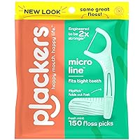 Micro Line Dental Floss Picks, Fold-Out FlipPick, Tuffloss, Easy Storage with Sure-Zip Seal, Fresh Mint Flavor, 150 Count