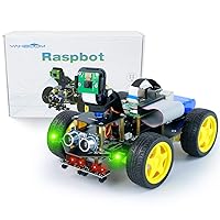 Yahboom 4WD Robot with Raspberry Pi 5 DIY Car Kit with Camera Ultrasonic Sensor etc,Python Programming Electronic AI Robotic Kit for Teens(Raspbot with Raspberry Pi 5 4GB)