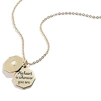 Alex and Ani Mother’s Day Adjustable Necklace for Women, My Heart is Wherever You Are Pendant, Shiny Gold Finish, 22.5 to 24.5 in
