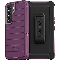 OtterBox Defender Series Case for Samsung Galaxy S22 (Only) - Holster Clip Included - Microbial Defense Protection - Non-Retail Packaging - Happy Purple