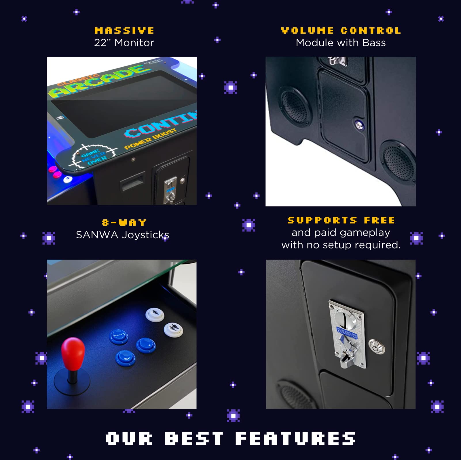 Creative Arcades Full Size Commercial Grade Cocktail Arcade Machine | 2 Player | 412 Games | 22