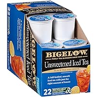 Bigelow Unsweetened Black Tea with Lemon Iced Tea K Cups, 22 Count Box (Pack of 1), Caffeinated 22 K Cup Pods Total