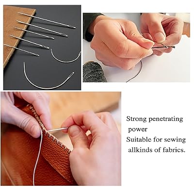 Mua Needle and Thread kit for Sewing Hair，Curved Needles Sewing(Black)  ，Leather Sewing Waxed Thread with Hand Sewing Needles Used for Repairing  Sofa, Leather Canvas Repair trên  Mỹ chính hãng 2023