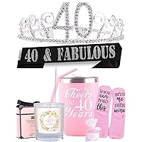 40th Happy Birthday Gift for Women, I'm 40,Best Turning 40 Year Old Birthday Gift Ideas for Wife, Mom, Her, Happy 40th Birthday Party Supplies,for 40th Birthday Party Supplies and Decorations