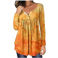 Blouses & Button-Down Shirts Trendy Plus Size Sexy V Neck Button Down Dressy Casual Tunic Smocked Flowy Boho Tops