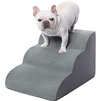 Dog Stairs for High Beds Small Dogs | 4-Tier 18.5inch Dog Steps for Bed |CertiPUR-US Certified Foam Soft Cover Pet Stairs Non-Slip Bottom Ideal for Pet Step on Beds,Couch, Sill,Cars