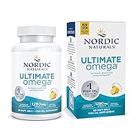 Ultimate Omega, Lemon Flavor - 60 Soft Gels - 1280 mg Omega-3 - High-Potency Omega-3 Fish Oil Supplement with EPA & DHA - Promotes Brain & Heart Health - Non-GMO - 30 Servings