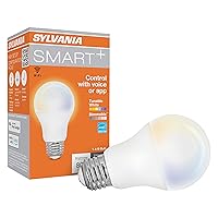Sylvania WiFi LED Smart A19 Light Bulb, 9W Efficient, Tunable White, 2700K - 6500K, for Alexa/Google Assistant/Siri Shortcuts, Energy Star, Frosted - 1 Pack (75803)