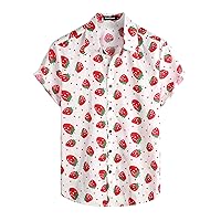 VATPAVE Mens 100% Cotton Hawaiian Shirts Floral Short Sleeve Button Down Shirts Summer Beach Shirts