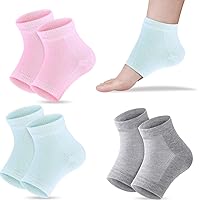 3 Pairs Moisturizing Gel Heel Socks Open Toe Socks Cracked Gel Heel Socks Foot Toeless Heel Repair Socks for Women Dry Hard Cracked Feet(3P-Mixed)