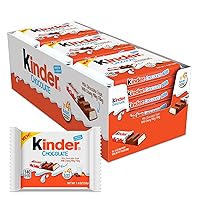 Kinder Chocolate, 18 Four Count Packs, Milk Chocolate Bar with Creamy Milky Filling, Individually Wrapped Candy, 1.8 oz Each