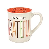 Enesco Our Name is Mud Incredibly Grateful Gratitude Coffee Mug, 1 Count (Pack of 1), Multicolor
