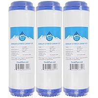 3-Pack Replacement for Culligan HF-360 Granular Activated Carbon Filter - Universal 10-inch Cartridge Compatible with Culligan HF-360 Whole House Sediment Filter Clear Housing - Denali Pure Brand