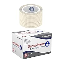 Dynarex 3281 Sensi-Wrap Self-Adherent Bandage Roll, White, 1