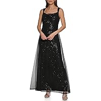 DKNY Women's Maxi Sequin Sleeveless Dress