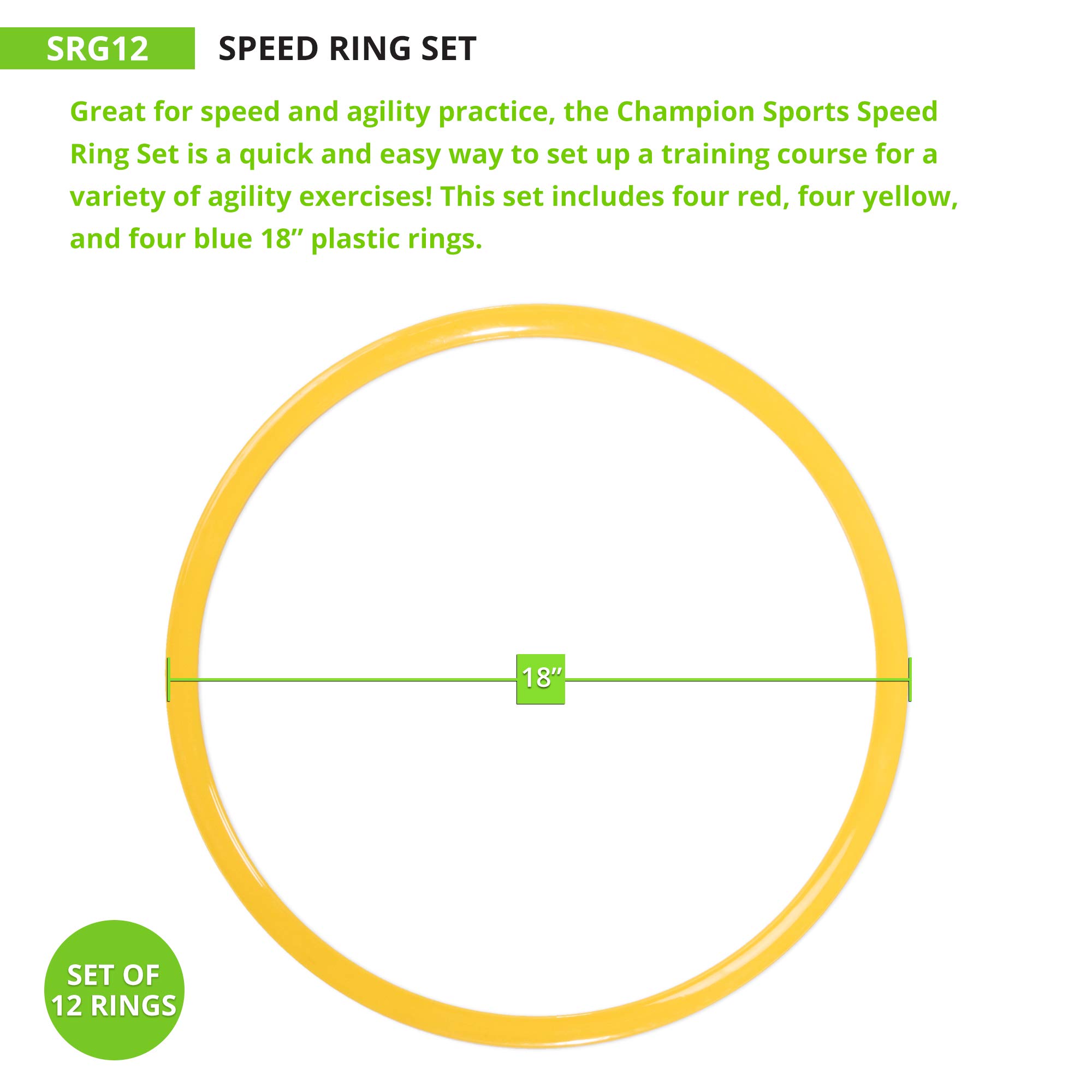 Champion Sports Speed Ring Set Yellow, One Size