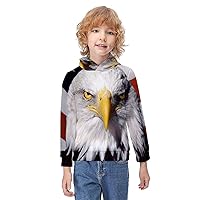 American Patriotic Eagle Children's Hoodies Printed Hooded Pullover Sweatshirt For Boys Girls