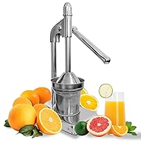 Citrus juicer hand press orange juice squeezer manual juicer lemon press squeezer for Lime Pomegranate Grapefruits and other Fruit stainless steel silver