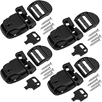 OIIKI 4 Sets Spa Hot Tub Cover Clips Replacement Sets, Hot Tub Cover Broken Latch Repair Kit- 4 Set Latches Clip Locks with 4 Keys, 4 Slides, 16 Screws for Spa Cover Straps-Black