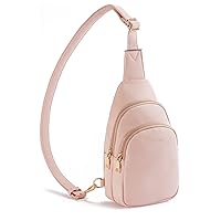 Telena Women's Shoulder Bag PU Leather Sports Small Fanny Bag, 4-pink, Small