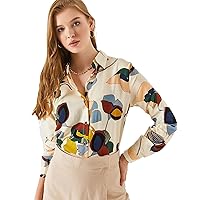 Blouses for Women Fashion, Long Sleeve Button Down Shirts Dressy Casual Tops