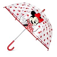 ABG Accessories, Minnie Mouse, Frozen, Encanto and Paw Patrol Kids Clear Umbrella for Girls Rain Wear Ages 3-10