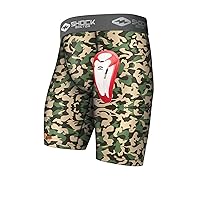 Shock Doctor Compression Shorts with Protective Bio-Flex Cup, Moisture Wicking Vented Protection, Youth Size