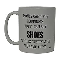 Rogue River Tactical Funny Coffee Mug Money Can't Buy Happiness But It Can Buy Shoes Novelty Cup Gift For Her Women Wife